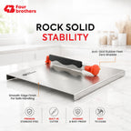 Royal Stainless Steel Cutting Board with Reversible Built-In Cutter | Four Brothers