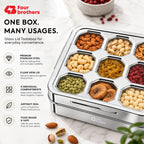Matrix Stainless Steel Spice & Dry Fruit Box, 9 in 1 | Four Brothers