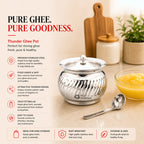 Thunder Stainless Steel Ghee and Oil Pot with Spoon | Four Brothers