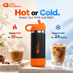 Wave Active Hot and Cold Stainless Steel Straw Bottle 600ml Four Brothers