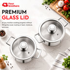 Stainless Steel Kadai with Glass Lid, 2 Pc Set (1.2Litres)
