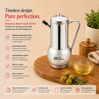 Fossil Stainless Steel Oil Storage Pot – Spill-Proof, 500ml to 1L