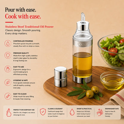Easy Oil Pourer Bottle – Elegant, Spill-Free for Smart Cooking