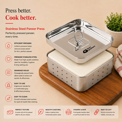 Stainless Steel Paneer Mould – 550ML Capacity (Square Shape)