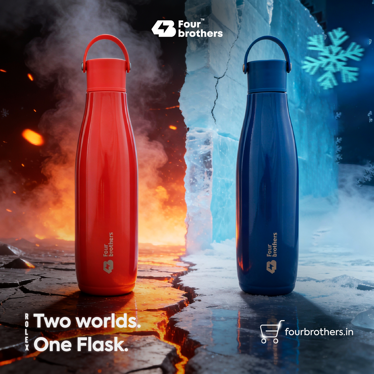 Four Brothers Insulated Water Bottle ( Rolex ) – 18Hr Hot & 24Hr Cold Stainless Steel Flask (Leakproof)