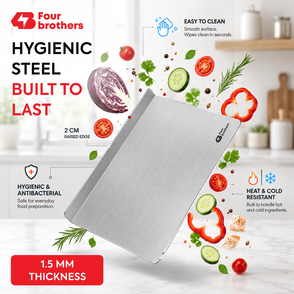 Stainless Steel Multipurpose Worktop Board | Cutting, Rolling & Kneading Platform