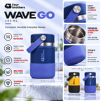 Wave Go Hot and Cold 304 Stainless Steel Wide Mouth Flask 380ml Four Brothers