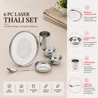 Stainless Steel Thali Set 6 Piece with Laser Design | Four Brothers