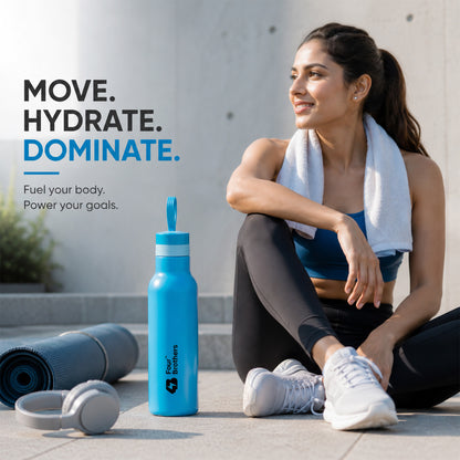 Four Brothers Stainless Steel Water Bottle ( Pulse ) – Single Wall, Leakproof, Lightweight