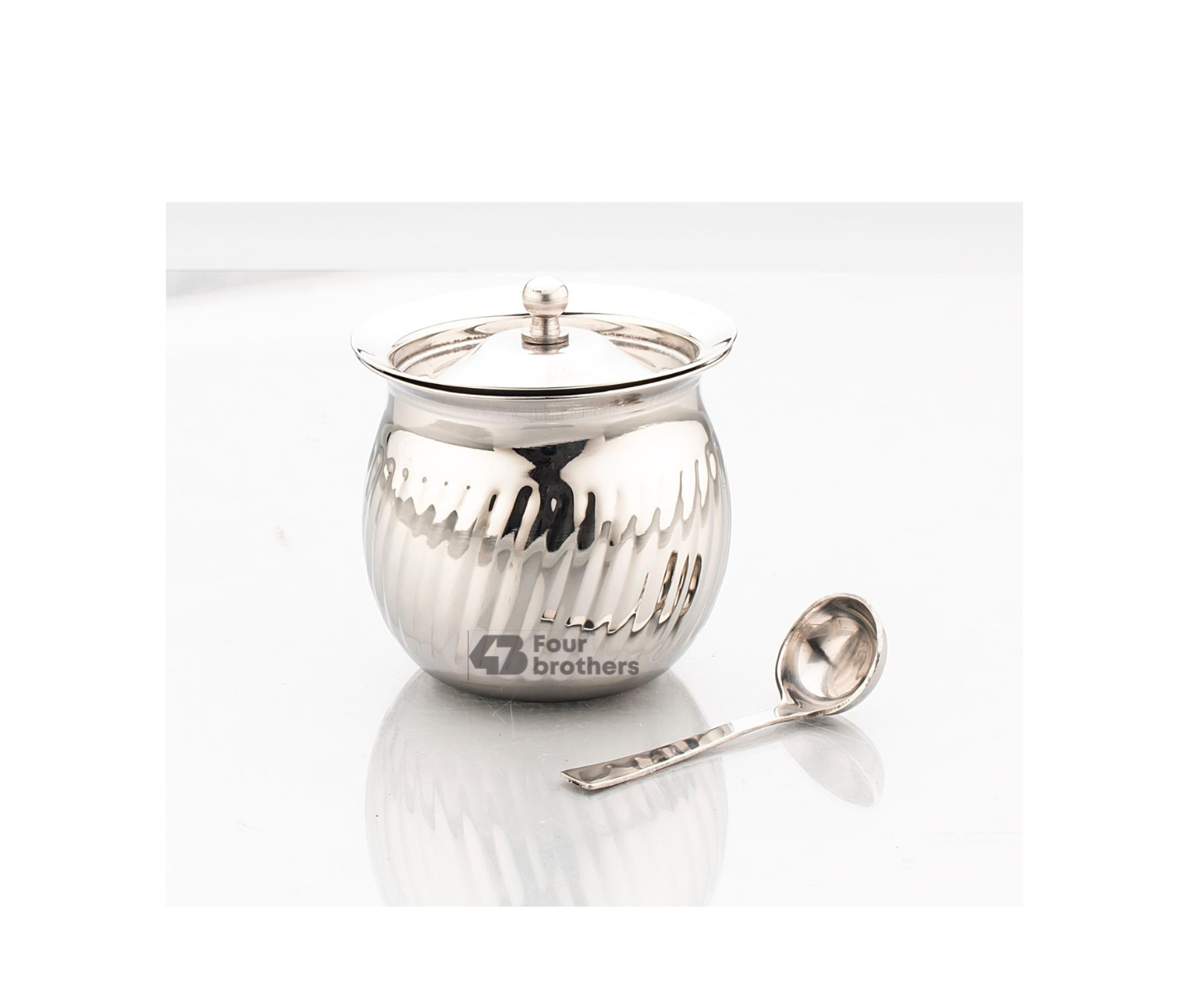 Rotary Stainless Steel Ghee Pot with Spoon