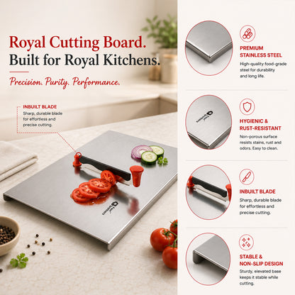Royal Cutting/Chopping Board with Dual Blade – Premium Stainless Steel