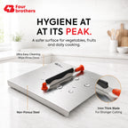 Royal Stainless Steel Cutting Board with Reversible Built-In Cutter | Four Brothers