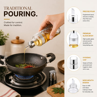 Easy Oil Pourer Bottle – Elegant, Spill-Free for Smart Cooking