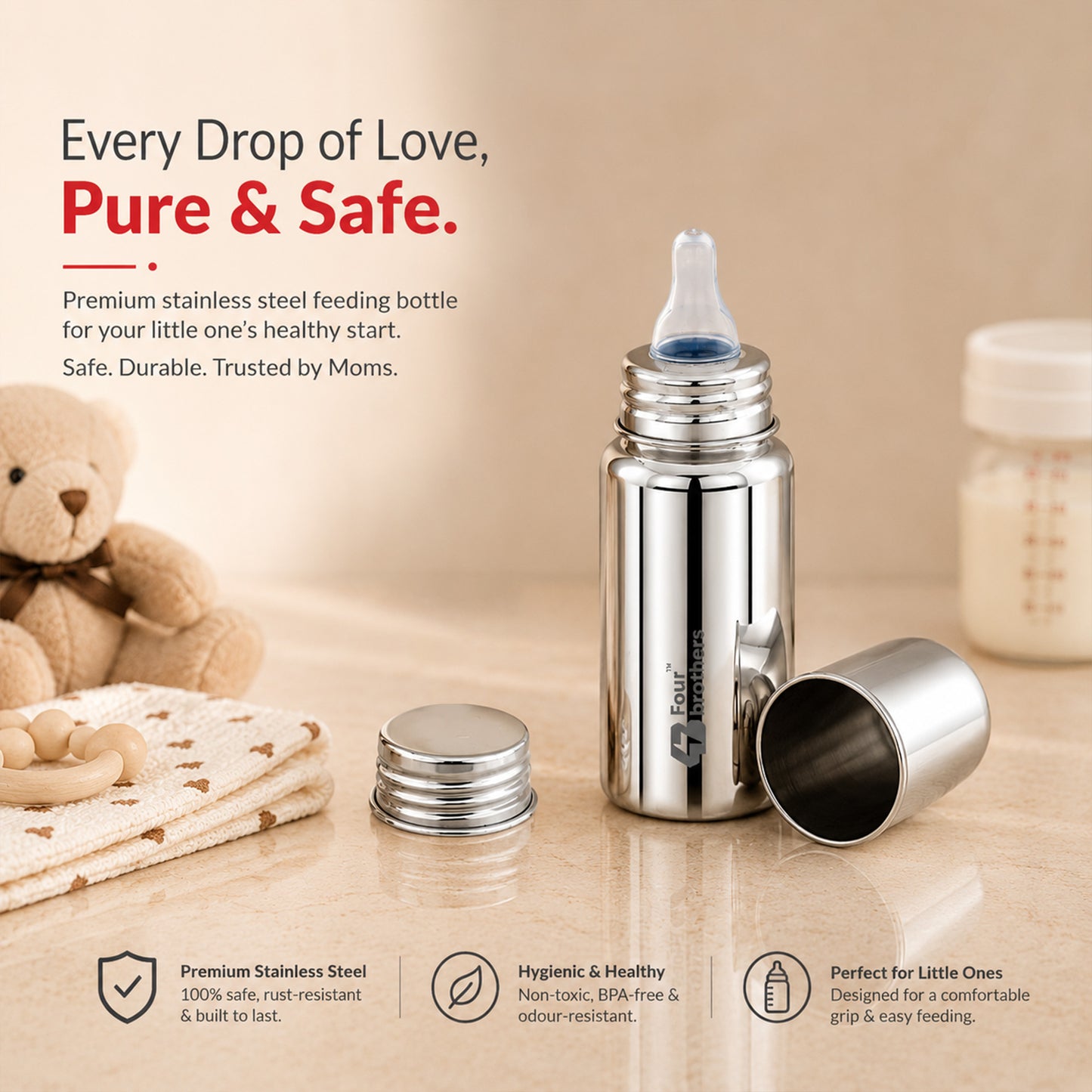 Feeding Bottle for Baby Premium 304 Stainless Steel