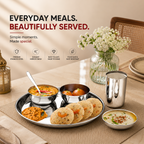 Mily Stainless Steel Thali Set with Laser Print Finish | Four Brothers