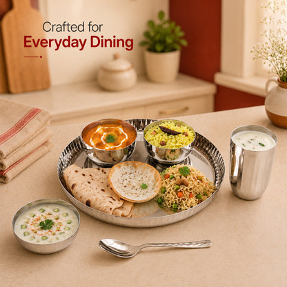 Classic Stainless Steel Thali Set – Regular Finish