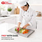 Royal Stainless Steel Cutting Board with Reversible Built-In Cutter | Four Brothers