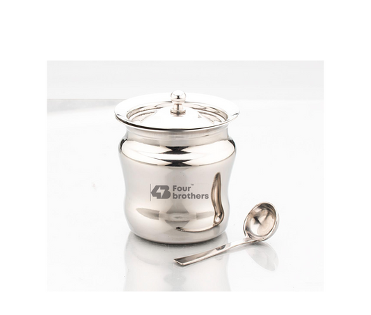 Apple Stainless Steel Ghee Pot with Spoon