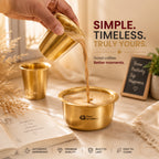 Traditional Pure Brass Coffee Dabra Set | Four Brothers