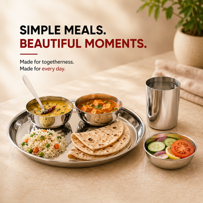 Mily Stainless Steel Thali Set – Regular Finish