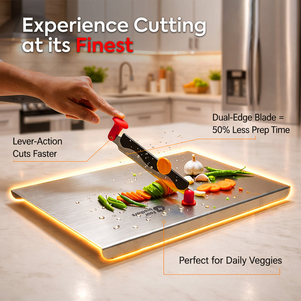Royal Cutting/Chopping Board with Dual Blade – Premium Stainless Steel