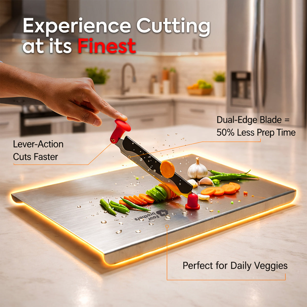 Royal Cutting/Chopping Board with Dual Blade – Premium Stainless Steel