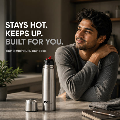 Hot and Cold Thermosteel Double Wall Inside 304 S.S Bullet Flask