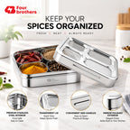Matrix Stainless Steel Spice & Dry Fruit Box, 4 in 1 | Four Brothers