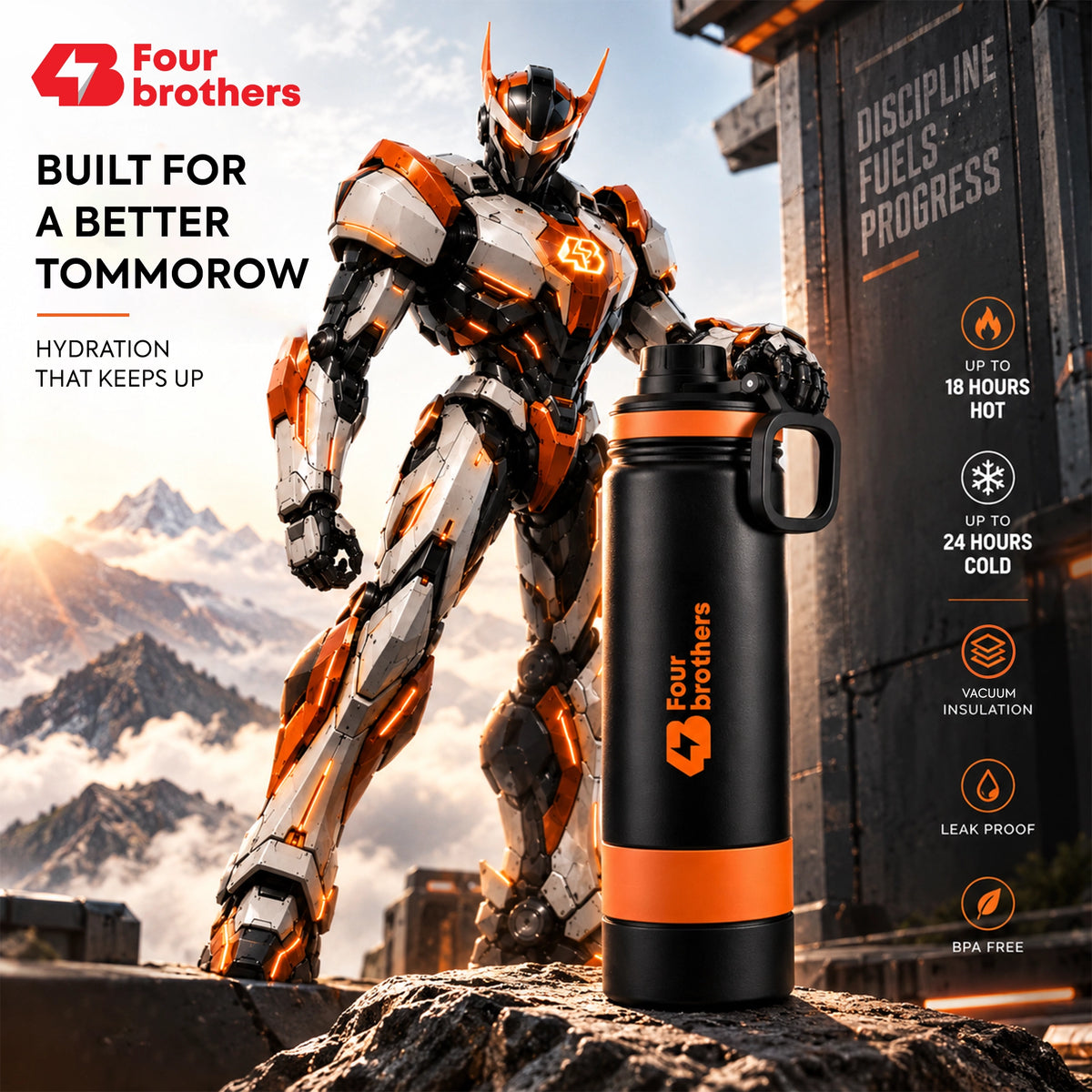 Ranger Flask Insulated Stainless Steel Water Bottle Hot and Cold | Four Brothers