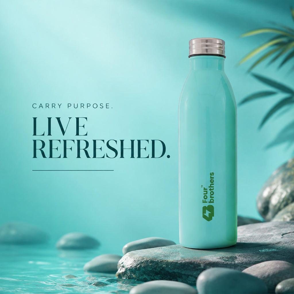 Four Brothers Stainless Steel Water Bottle ( Elite )– Single Wall, Leakproof, Lightweight