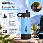 Wave Active Hot and Cold Stainless Steel Straw Bottle 600ml Four Brothers