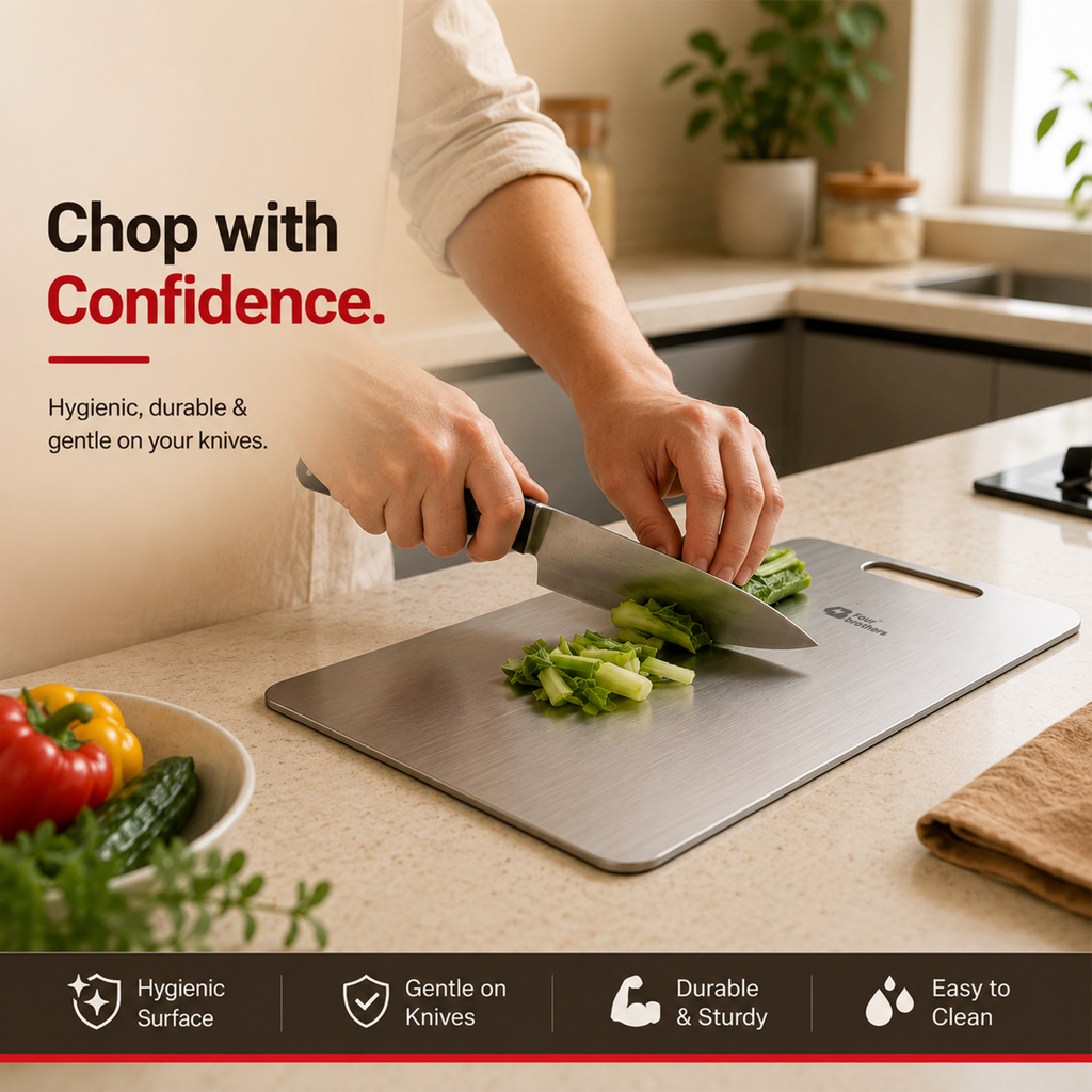 Royal Steel Chopping Board – Heavy Duty, 100% Food Grade Stainless Steel