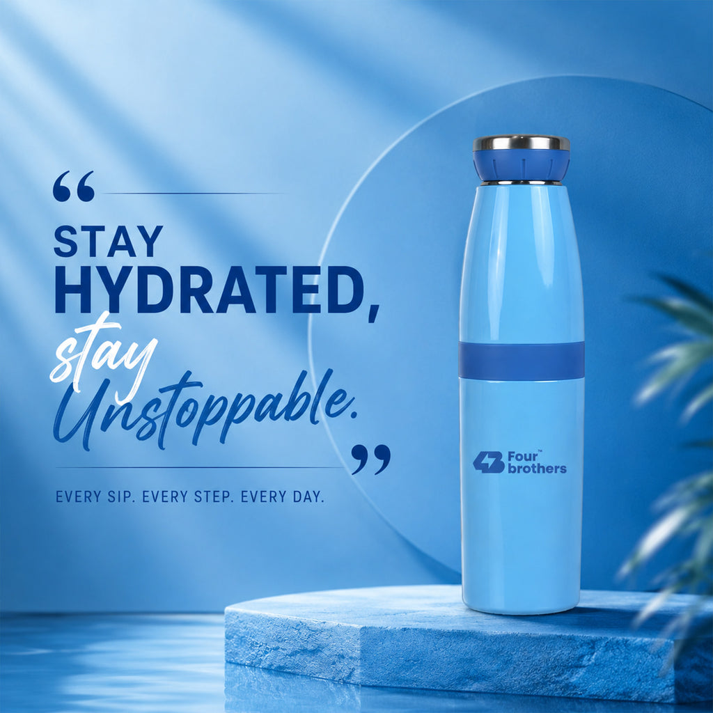 Four Brothers Stainless Steel Water Bottle ( Polo ) – Single Wall, Leakproof, Lightweight