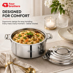 Nexa Hot Pot Stainless Steel Casserole, 1L to 10L | Four Brothers