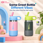 Wave Junior Leakproof Stainless Steel Kids Straw Bottle 380ml Four Brothers