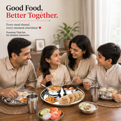 Mily Stainless Steel Thali Set – Regular Finish