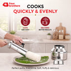 Puttu Kodam Stainless Steel Puttu Maker, Flat and Bulging | Four Brothers