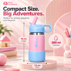 Wave Junior Leakproof Stainless Steel Kids Straw Bottle 380ml Four Brothers