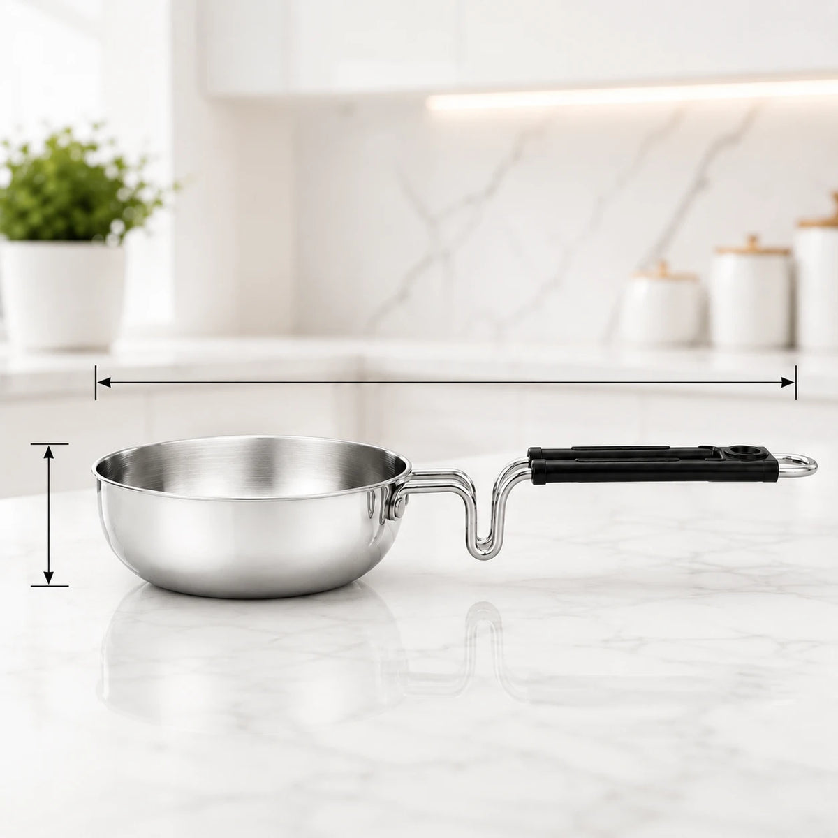 Triply Stainless Steel Tadka Pan, Induction & Gas | Four Brothers