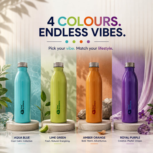 Four Brothers Stainless Steel Water Bottle ( Elite )– Single Wall, Leakproof, Lightweight
