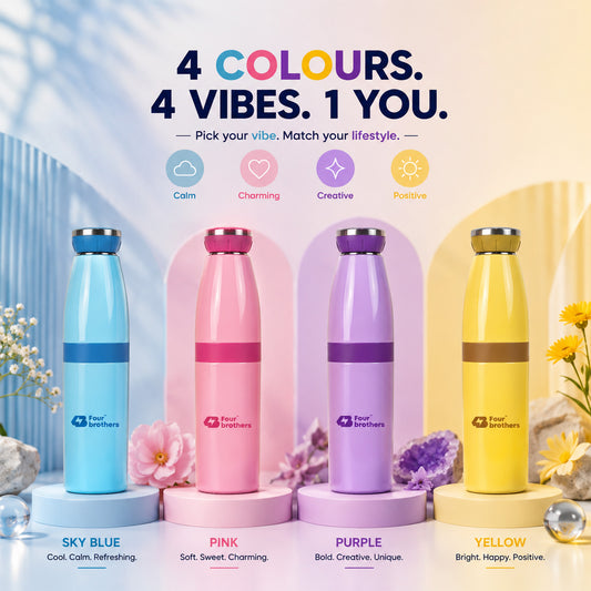 Four Brothers Stainless Steel Water Bottle ( Polo ) – Single Wall, Leakproof, Lightweight