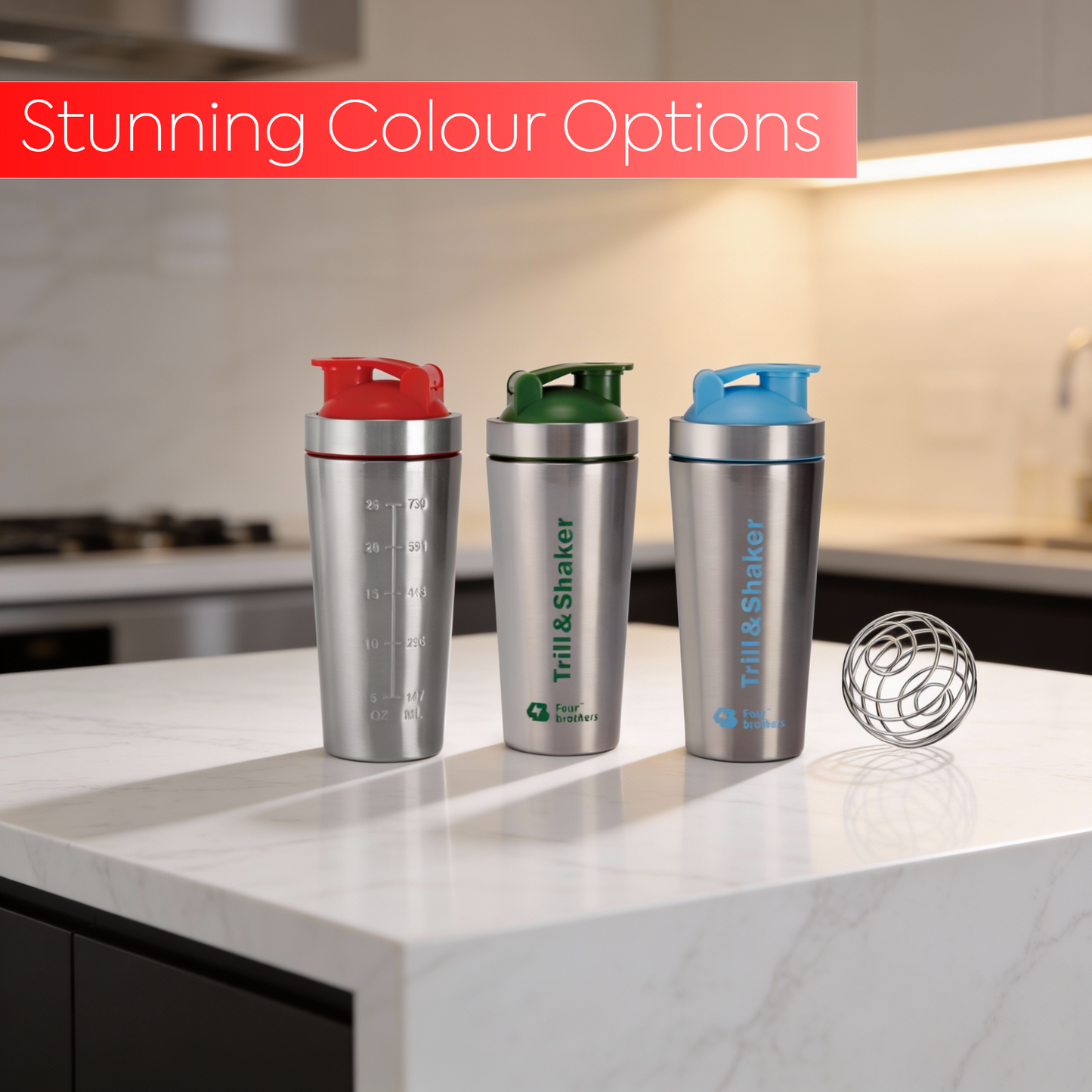 Four Brothers Stainless Steel Trill & Shaker Bottle