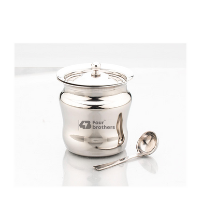 Apple Stainless Steel Ghee Pot with Spoon
