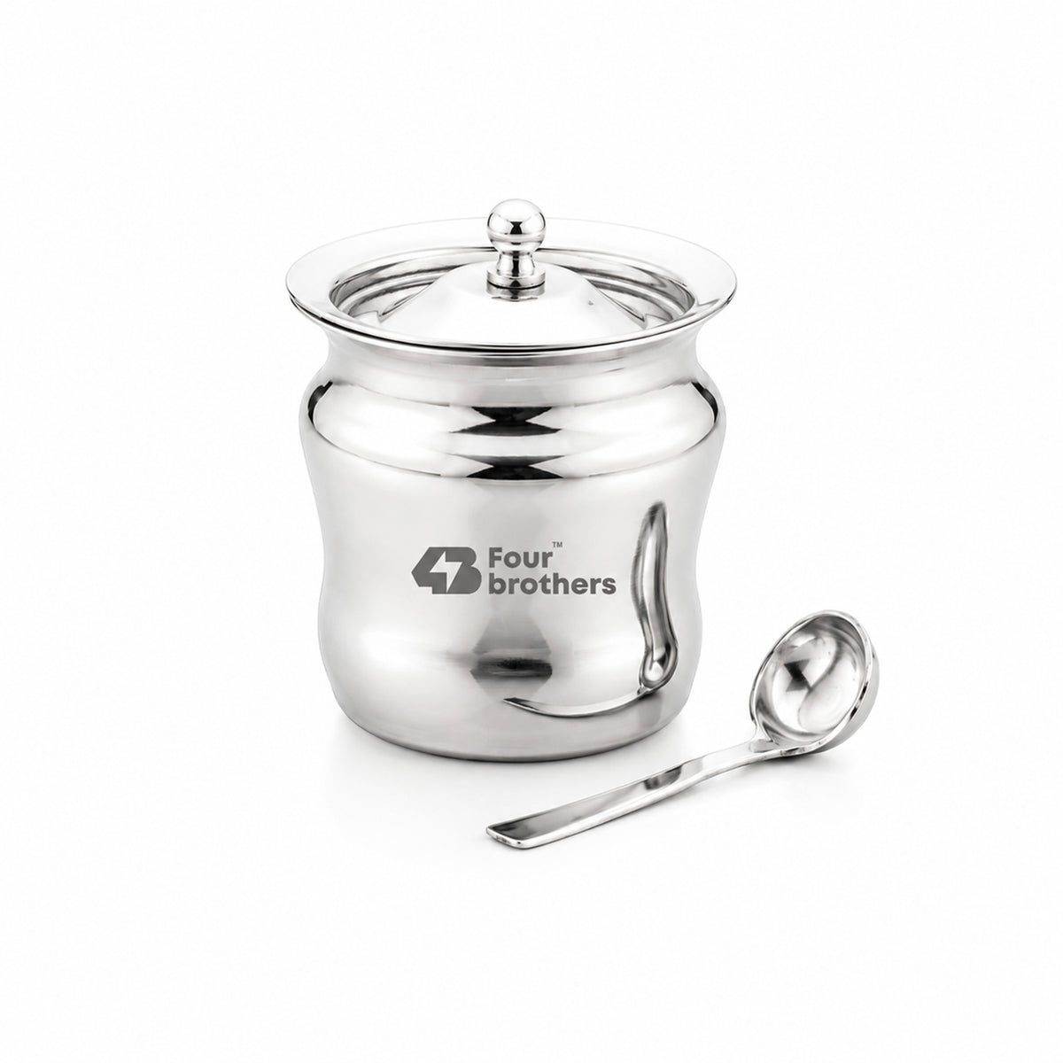 Apple Stainless Steel Ghee Pot with Spoon | Four Brothers