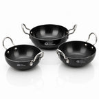 Hard Anodised Black Kadai 3Pcs Set