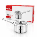 Stainless Steel Triply Saucepan with Toughened Glass Lid | Four Brothers