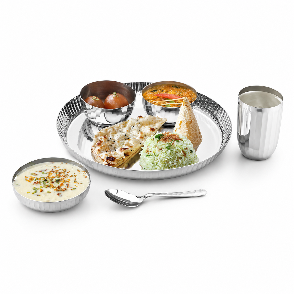 Classic Stainless Steel Thali Set – Regular Finish