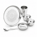 Stainless Steel Thali Set 6 Piece with Laser Design | Four Brothers