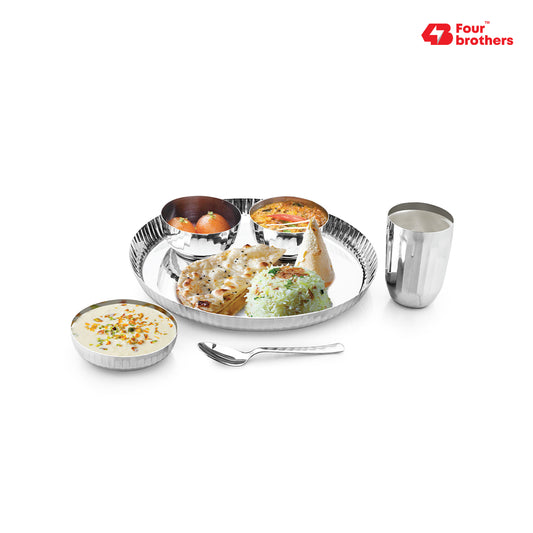 Classic Stainless Steel Thali Set – Regular Finish