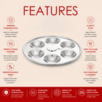 Stainless Steel Mini Idly Plate Set 6 Idly Capacity | Four Brothers